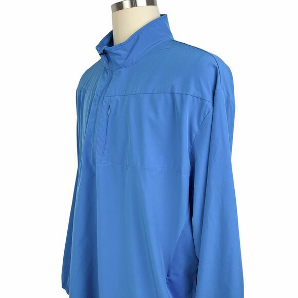 PGA Tour Golf Jacket Men XXL Quarter Zip Pullover Windbreaker Pocket Blue - Picture 3 of 9